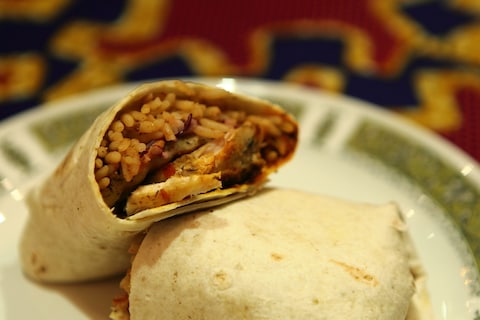 Jollof chicken wrap