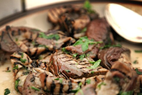 Aubergine, parsley and lemon