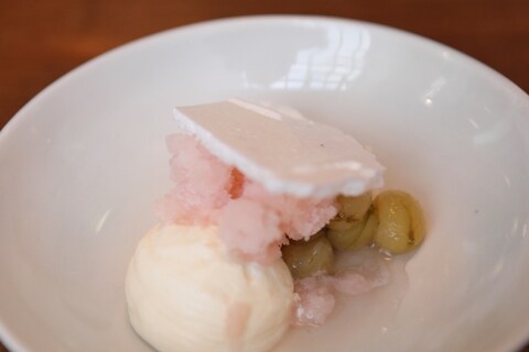 Gooseberries, yoghurt and elderflower