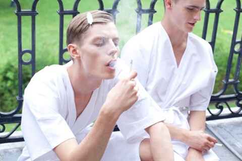 Models backstage at Valentino S/S14