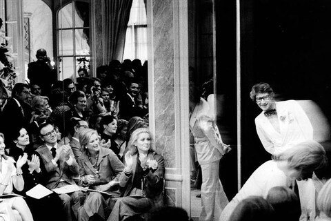 Yves Saint Laurent at the end of a fashion show