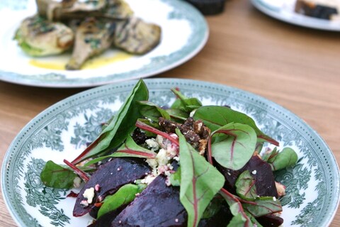 Roasted beets and red chard at Great Court