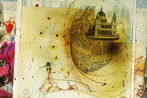 Ralph Steadman art of Hunter S. Thompson in car