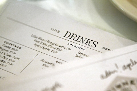 Mayfields drinks menu