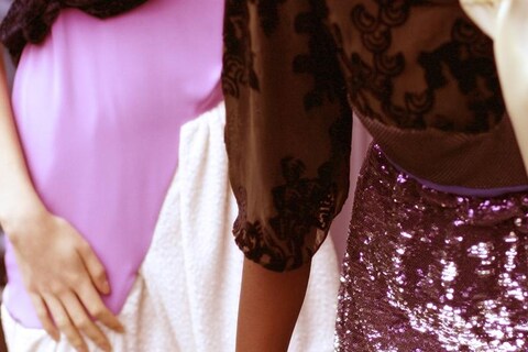 Models backstage at Michael Van Der Ham