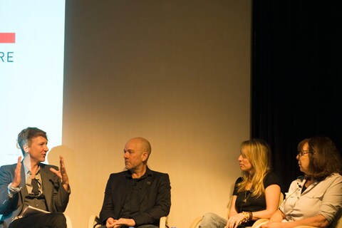 Jefferson Hack, Michael Stipe and artists Sam Taylor-Wood an