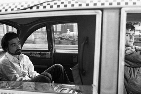 Martin Scorcese and Robert de Niro on the set of Taxi Driver