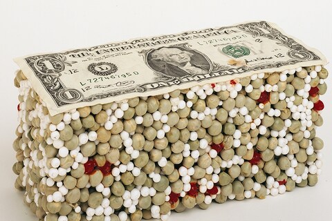 Jason Rhoades, PeaRoeFoam Nubuck (Dollar sized)