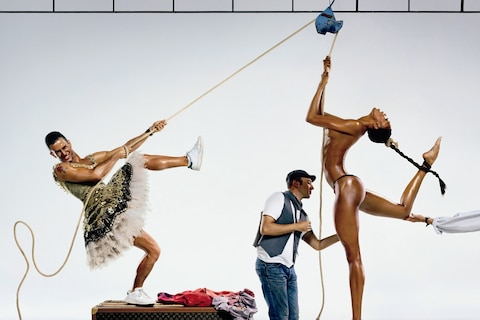 Marc Jacobs, Laurent Philippon and Naomi Campbell. Hair by L