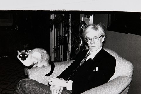 Andy Warhol with Cat