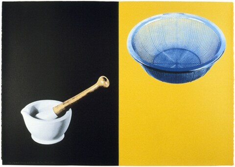 Blue Basket, Mortar and Pestle by Tim Mara, 1992
