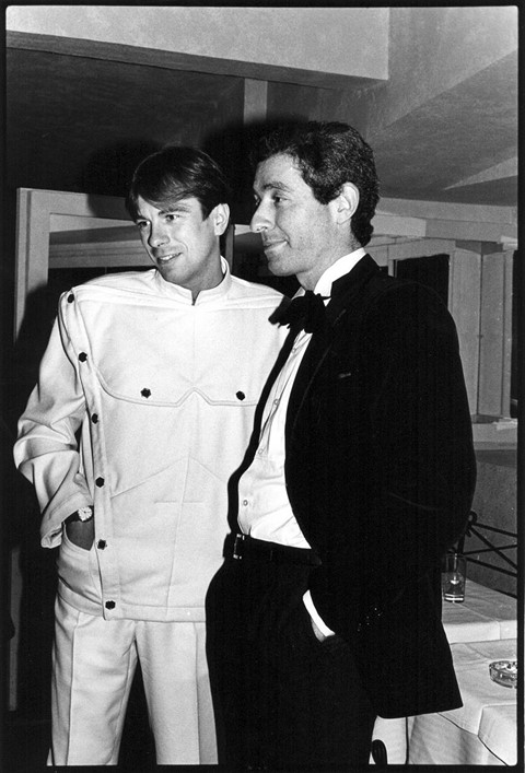 Thierry Mugler and Didier Grumbach at the Palace in 1980