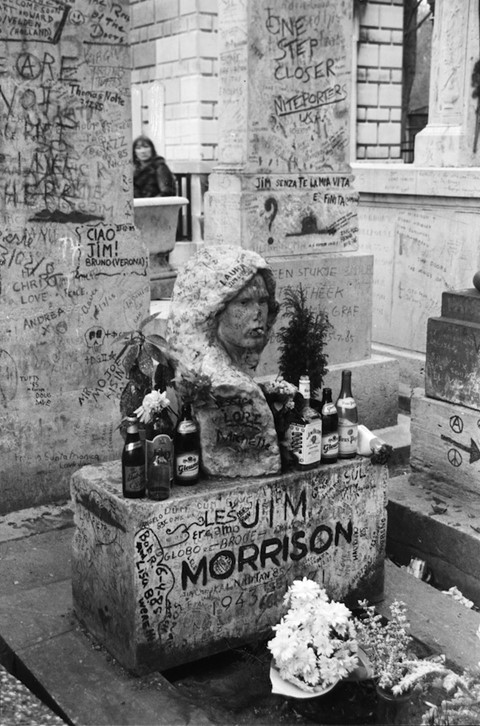 Jim Morrison buried in P&#232;re Lachaise Cemetery, Paris