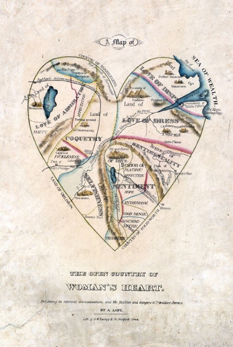 A Map of the Open Country of a Womans&#39; Heart, c. 1833–1842