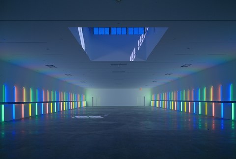 Dan Flavin, site specific instillation, Menil Collection, 19