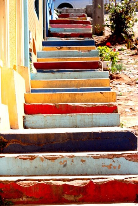 Multicoloured steps