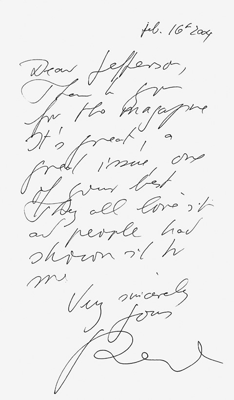Handwriting by Karl Lagerfeld