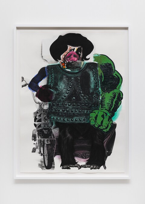 Nathaniel Mary Quinn, Motorcyle Pig, 2014