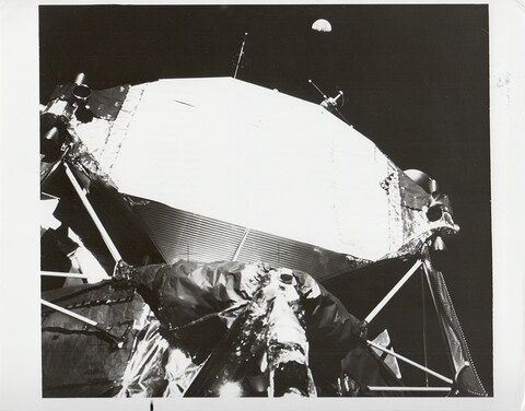 Distant Earth over the Lunar Module, Apollo 11, July 1969