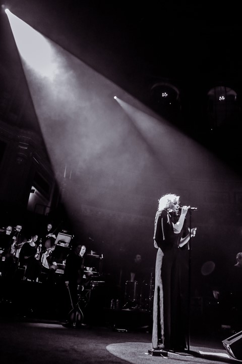 Goldfrapp performing at the Royal Albert Hall wearing Hussei