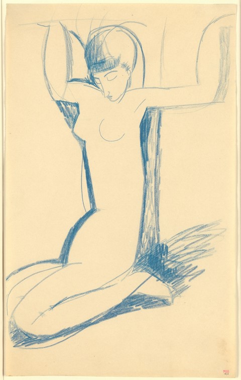 Modigliani, Kneeling Blue Caryatid, c.1911