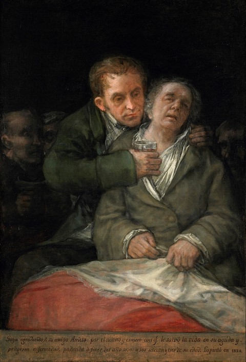 Self Portrait with Doctor Arrieta Francisco de Goya 1820