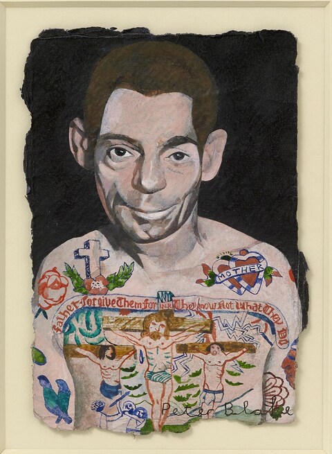 Peter-Blake,-Tattooed-Man-4,-2015,-watercolour,-16
