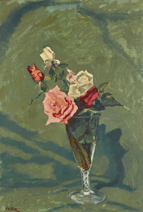 Winston-Churchill,-Roses-in-a-Vase