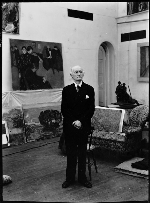 Munch in his Winter Studio in Ekely on his seventy