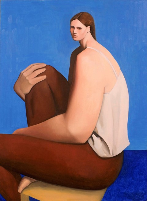 Tony Toscani, Woman In Brown Pants, 2018, Oil on