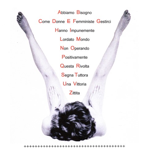 Tomasina Binga Performance Artist Feminist Italian