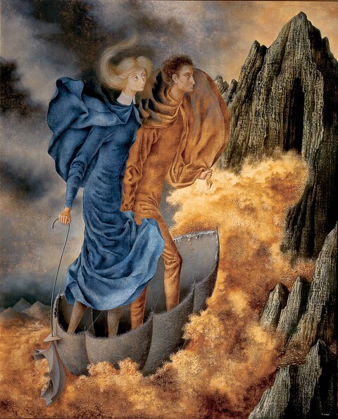 Remedios Varo - The Fight 1961. Acervo Museo de Ar