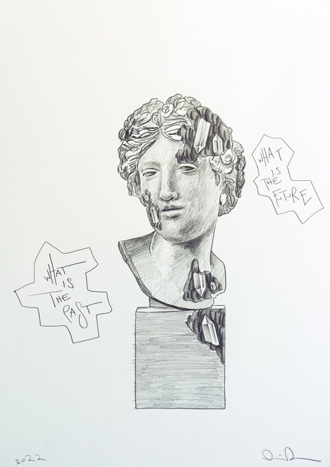Study for Eroded Head of Ares with Helmet (2022)