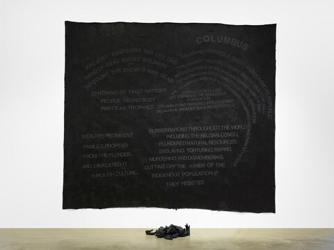 Howardena Pindell, Columbus, 2020 Mixed media on c