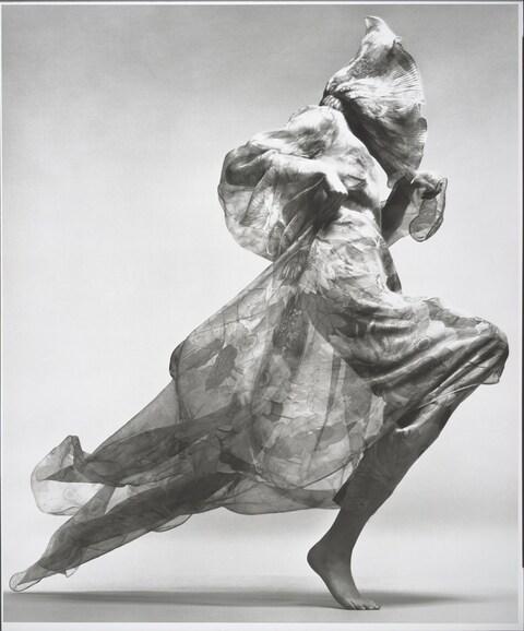 Jean Shrimpton, evening dress by Cardin, Paris stu