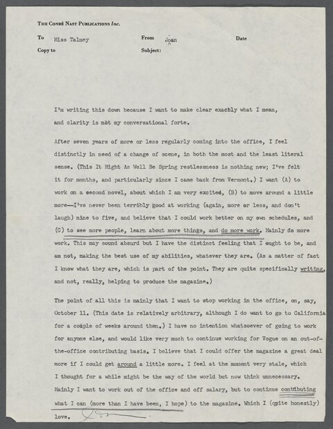 The Joan Didion Archive Notes to John Gregory Dunne