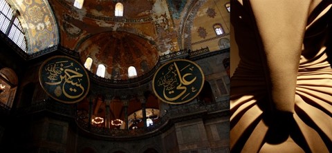 Hagia Sophia interior and details of dress by Dice Kayek
