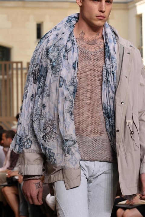 Scott Cambell scarf design for Louis Vuitton menswear