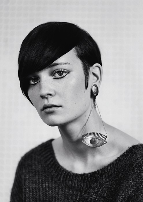 Claudia wearing Slim Barrett jewellery