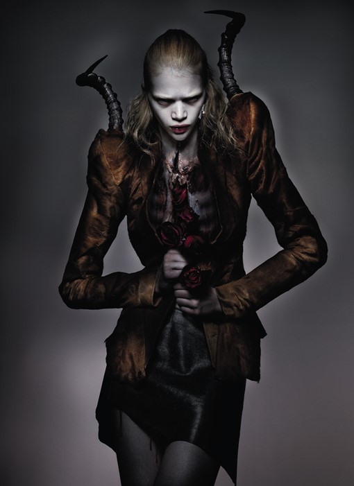 Stella wears ponyskin jacket with Impala horns