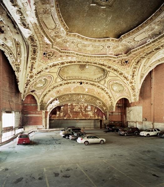 The 1929 Michigan Theater in Detroit turned parking lot