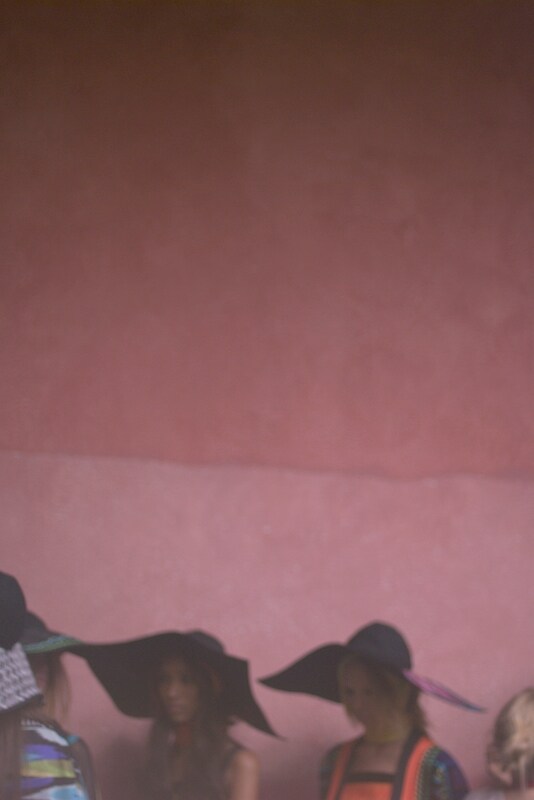 Models backstage at Missoni