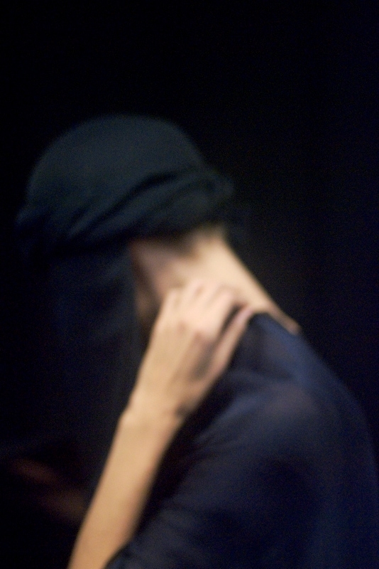 Model backstage at Giorgio Armani