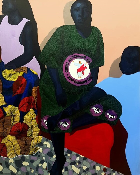 Tonia Nneji, Sit and listen (II), Acrylic and oil 