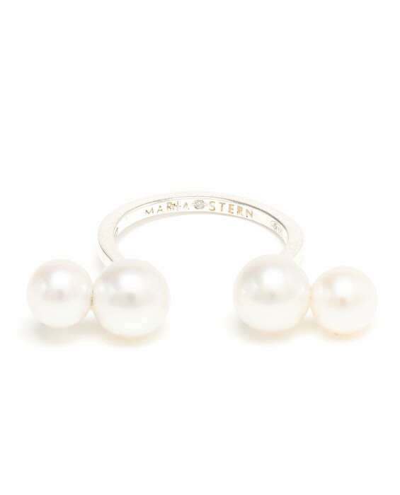 Stern Sterling Silver and Double Pearl Ring