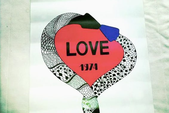 44-36 SAINT LAURENT LOVE 1974 バックプリント 497188 tシャツ