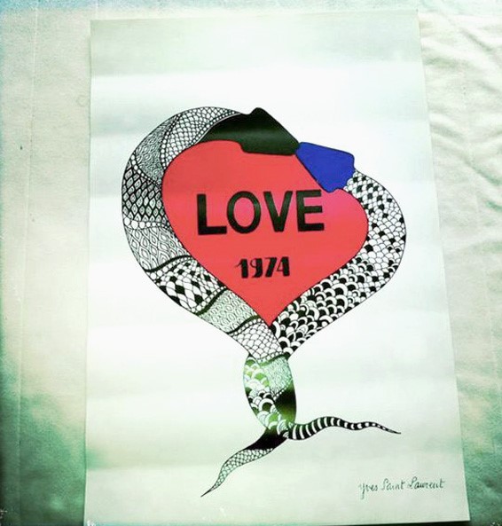 YSL 1974 Love drawing