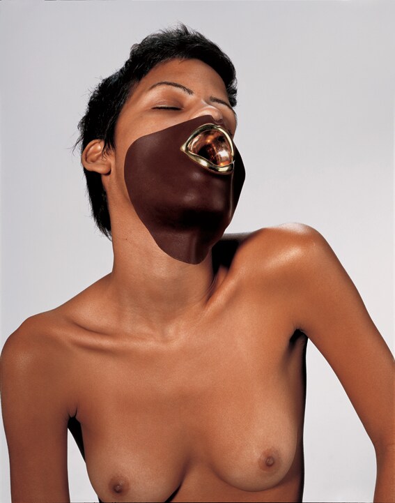 Naomi Filmer, Materials chocolate, gold plated silver Masque