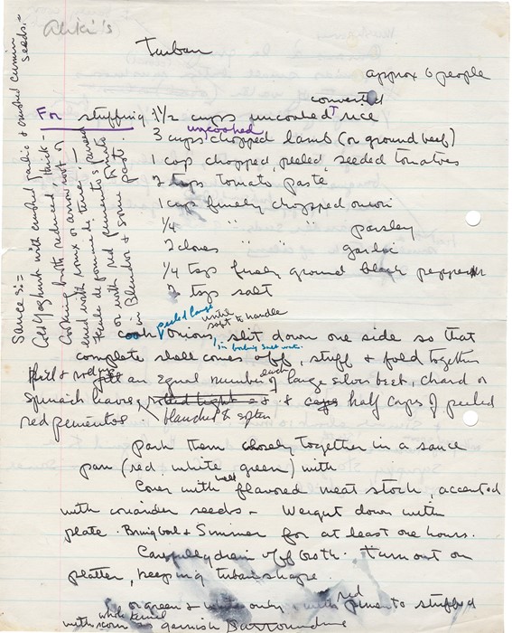 Aliki's-Turban,-original-recipe-handwritten-by-Lee