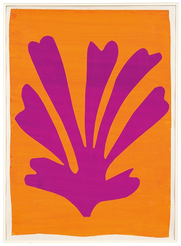 Henri Matisse, Violet Leaf on Orange Background (Palmette), 